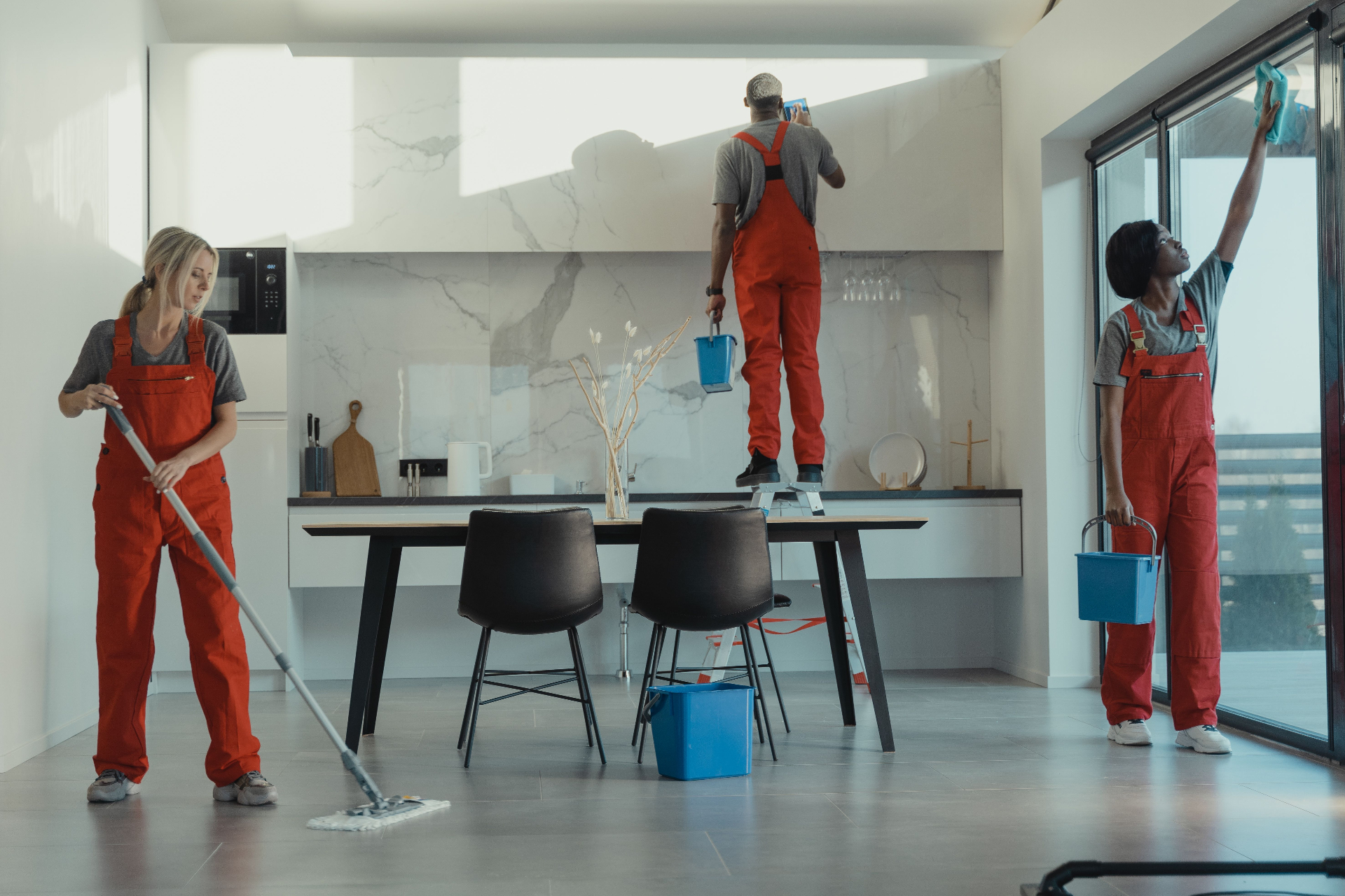 Joestaffing cleaning crew at work